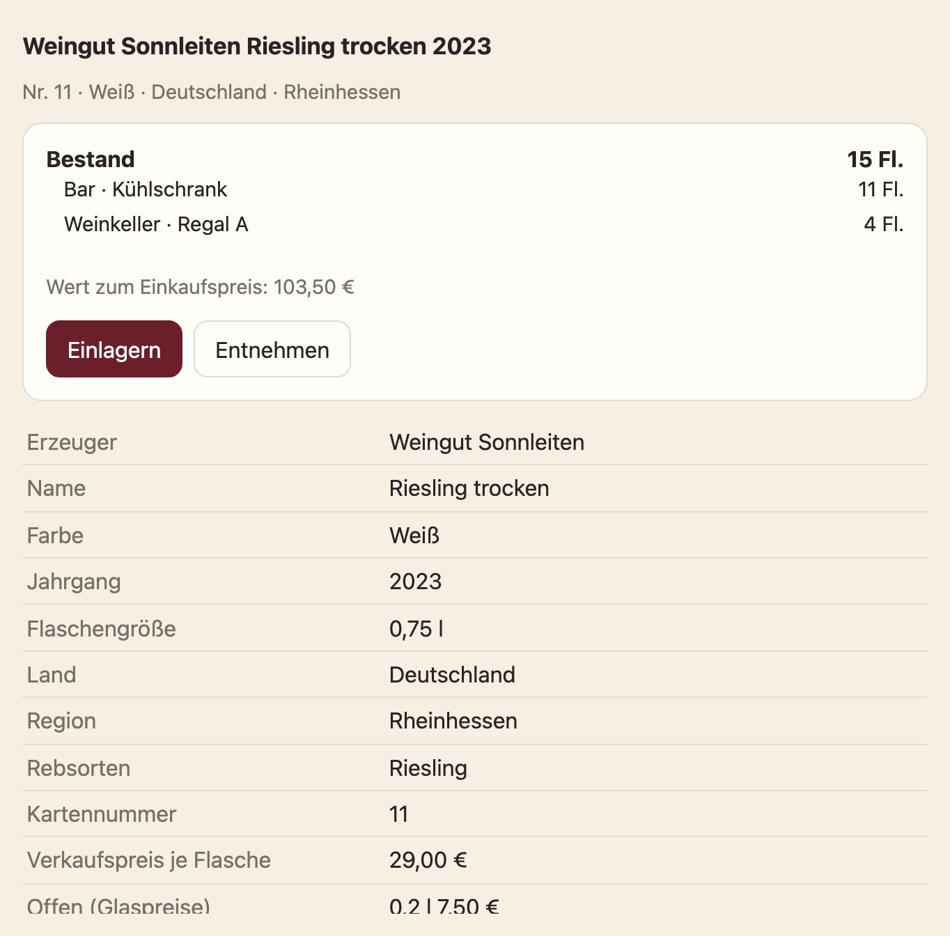 Der Riesling 2023 mit dem Knopf Neuer Jahrgang