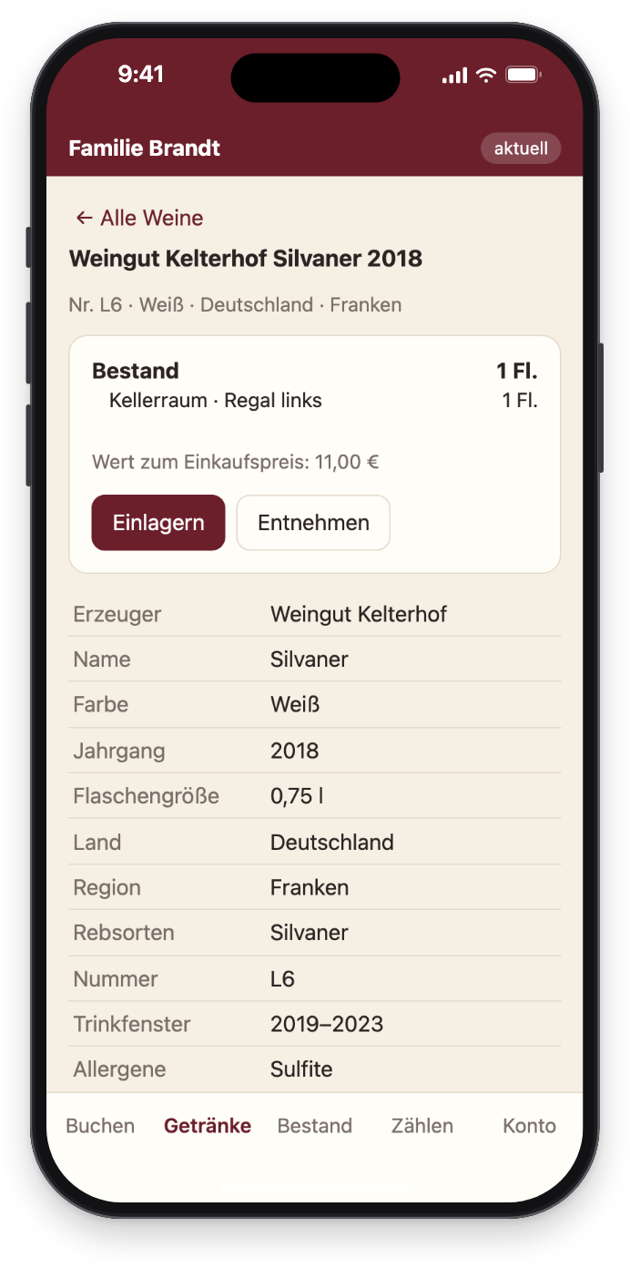 Der Silvaner 2018 mit Trinkfenster 2019–2023