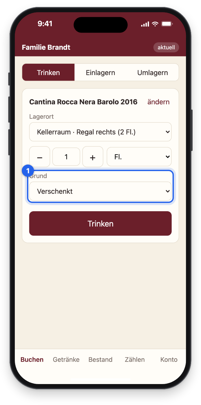 Der Barolo 2016 mit Grund Verschenkt
