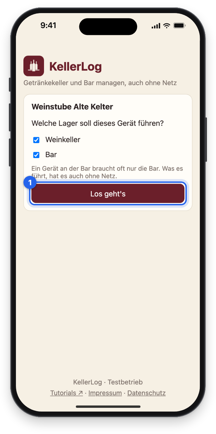 Welche Lager soll dieses Gerät führen? Weinkeller und Bar